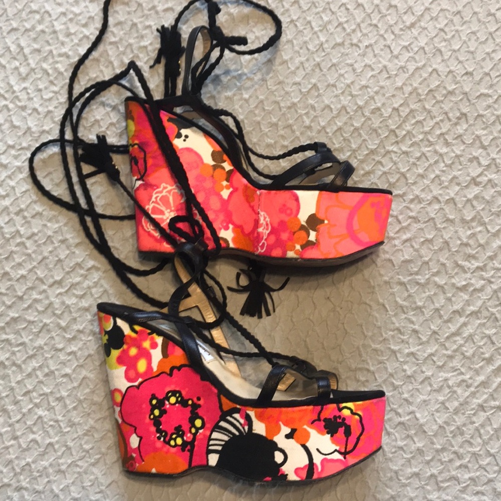 Wedge lace up sandals